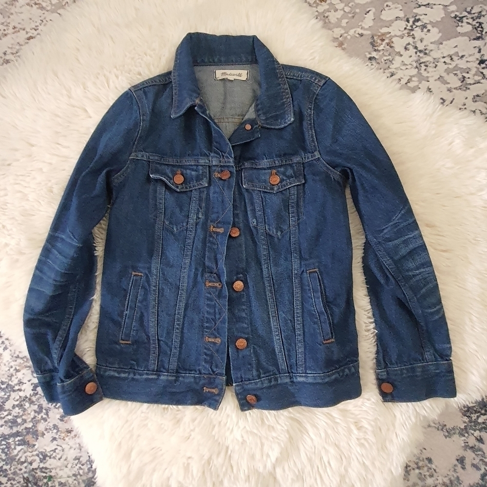 Madewell Trucker Jean Jacket Womens XS Blue Denim 100% Cotton - Picture 2 of 11